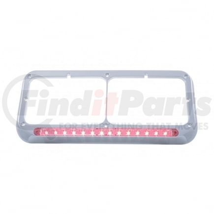 United Pacific 32579 Headlight Bezel - 14 LED Rectangular Dual, Red LED/Clear Lens