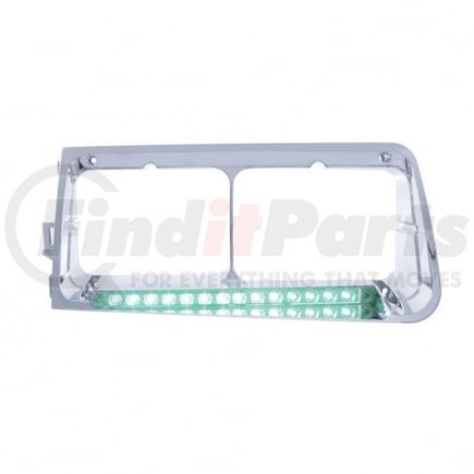 United Pacific 32581 Headlight Bezel - LH, 14 LED, Green LED/Clear Lens, for Freightliner FLD