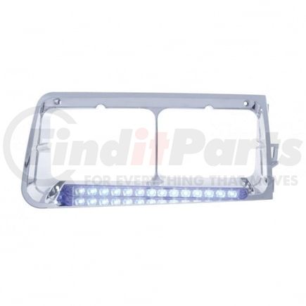 United Pacific 32584 Headlight Bezel - 14 LED, Blue LED/Clear Lens, for Freightliner FLD