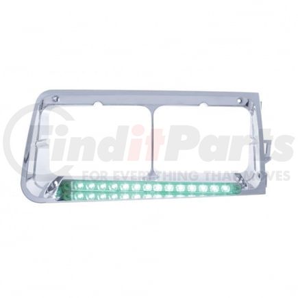 United Pacific 32585 Headlight Bezel - 14 LED, Green LED/Clear Lens, for Freightliner FLD