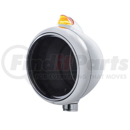 United Pacific 32600 Headlight Housing - Stainless Steel, Guide 682-C Headlight No Bulb and Original Style LED Signal, Amber Lens