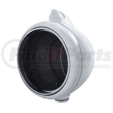 United Pacific 32617 Headlight Housing - Chrome, Guide 682-C Headlight No Bulb, with Original Style LED Signal, Clear Lens