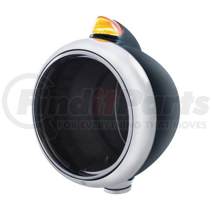 United Pacific 32632 Headlight Housing - Black, Guide 682-C Headlight No Bulb, with Original Style LED Signal, Amber Lens