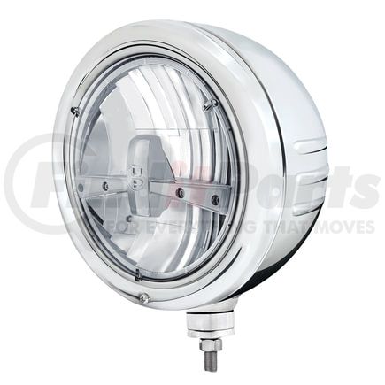 United Pacific 32762 Classic Embossed Stripe 5 LED Headlight - LH or RH, 7 in. Round, Polished Housing, Bullet Style Bezel