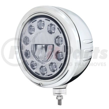 United Pacific 32763 Headlight - 7", Round, with 11 LED Crystal, Stainless Steel Housing, Classic Style