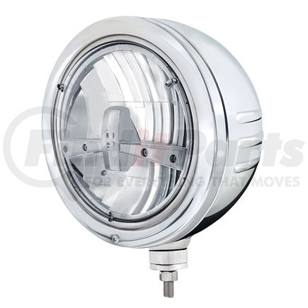 United Pacific 32770 Headlight - Embossed Stripe, 5 LED, RH/LH, 7", Round, Polished Housing, Bullet Style Bezel