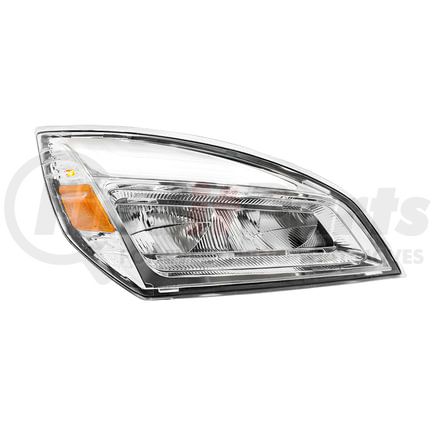 United Pacific 32913 Headlight Assembly - Pssenger Side, Chrome, LED, For 2018-2024 Freightliner Cascadia