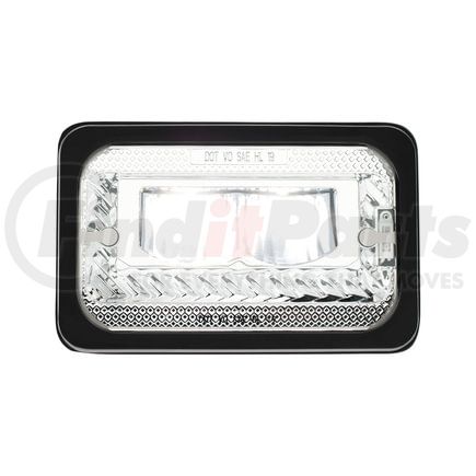 United Pacific 34132 Headlight - RH/LH, LED, Heated, 4 x 6", Rectangle, Black Housing, High Beam, with Chrome Reflector