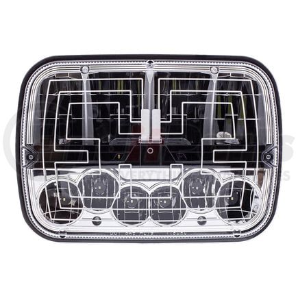 United Pacific 34137 Headlight - RH/LH, LED, Heated, 5 x 7", Rectangle, Black Housing, High/Low Beam