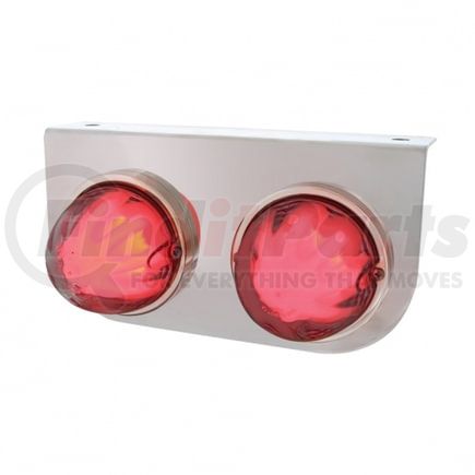 United Pacific 34427 Marker Light - "Glo" Light, LED, with Bracket, Dual Function, Two 9 LED Lights, Clear Lens/Red LED, Stainless Steel, 3 in. Lens, Watermelon Design