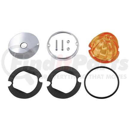 United Pacific 35090 Marker Light - Amber Lens, 3/4" Mini, Low-Profile, Watermelon Style