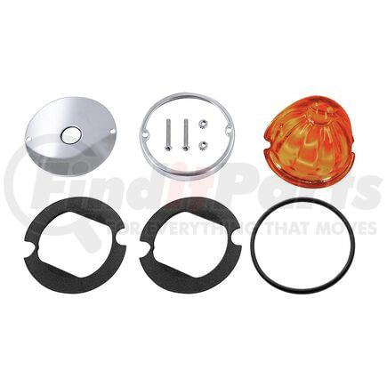 United Pacific 35091 Marker Light - Dark Amber Lens, 3/4" Mini, Low-Profile, Watermelon Style