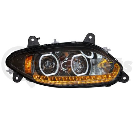 United Pacific 35736 Headlight - R/H, Black, 17 LED, for 2018-2023 International LT Trucks