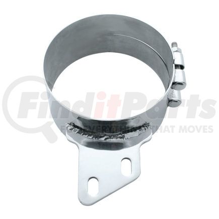 United Pacific 10283 Exhaust Clamp - 6", Stainless, Butt Joint, Angled Bracket