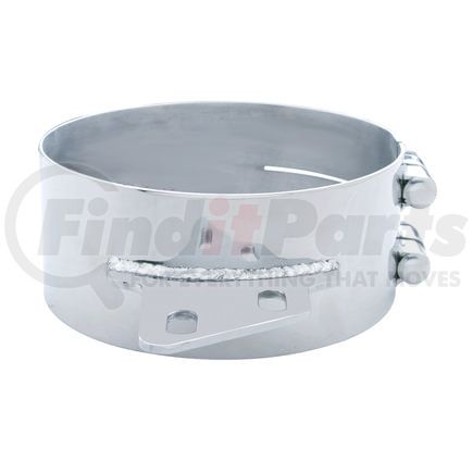 United Pacific 10285 Exhaust Clamp - 8 Inch, Stainless, Butt Joint, Angled Bracket