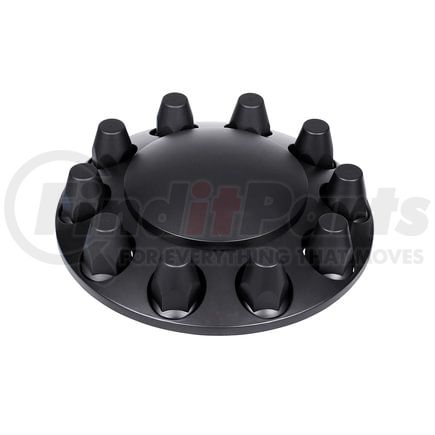 United Pacific 10334 Axle Hub Cover - Front, Matte Black, Dome, with 33mm Thread-On Nut Cover