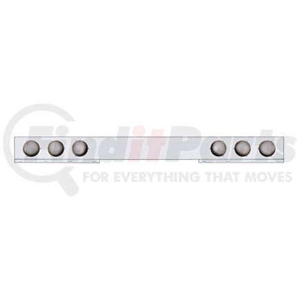 United Pacific 20237 Light Bar Bracket - Stainless, 1 Piece Rear Light Bar, with Six 4" Light Cut-Outs