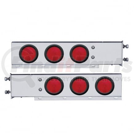 United Pacific 22238 Deluxe Spring Loaded Rear Light Bar - with 3.75" Bolt Pattern, Incandescent, Stop/Turn/Tail Light, Red Lens, with Rubber Grommets