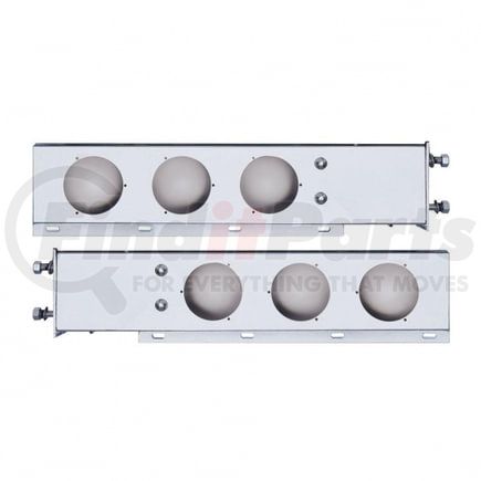 United Pacific 22300 Light Bar Bracket - 3.75" Bolt Pattern, Stainless Spring Loaded Light Bar, with Six 4" Light Cut-Outs