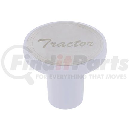 United Pacific 22958 Air Brake Valve Control Knob - "Tractor", Aluminum, Screw-On, with Stainless Plaque, Pearl White