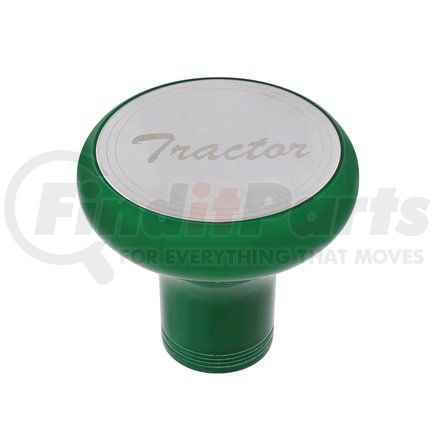 United Pacific 22965 Air Brake Valve Control Knob - "Tractor", Deluxe, Aluminum, Screw-On, with Stainless Plaque, Emerald Green