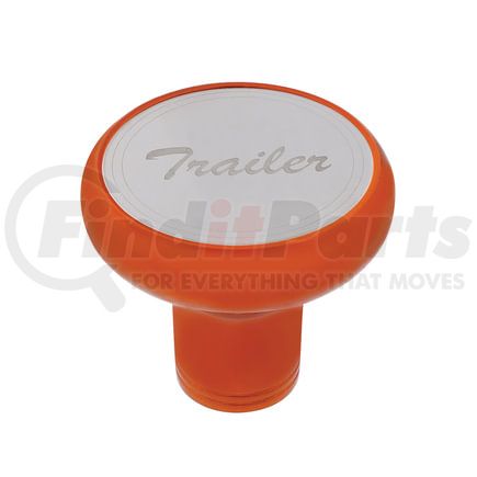 United Pacific 22971 Air Brake Valve Control Knob - "Trailer", Deluxe, Aluminum, Screw-On, with Stainless Plaque, Cadmium Orange