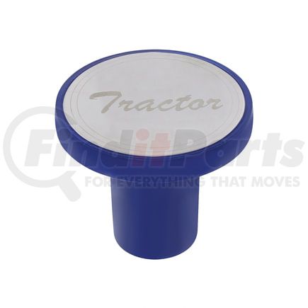 United Pacific 22979 Air Brake Valve Control Knob - "Tractor", Aluminum, Screw-On, with Stainless Plaque, Indigo Blue