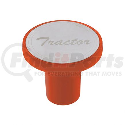 United Pacific 22981 Air Brake Valve Control Knob - "Tractor", Aluminum, Screw-On, with Stainless Plaque, Cadmium Orange