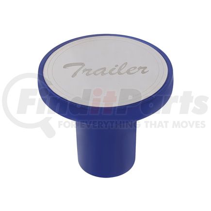 United Pacific 22984 Air Brake Valve Control Knob - "Trailer", Aluminum, Screw-On, with Stainless Plaque, Indigo Blue