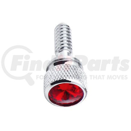 United Pacific 23806 Dash Panel Screw - 14-Pack, 1/4"-20, Knurled Head, with Red Crystal, for Peterbilt