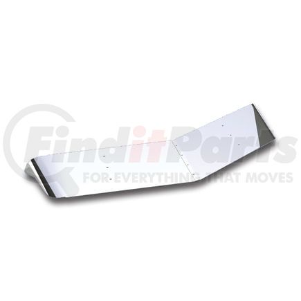 United Pacific 29128 Sunvisor - Stainless Steel, 12" Extended Non Louvered Plain Style, for 2005+ PB 379/388/389/367 with Standard Cab