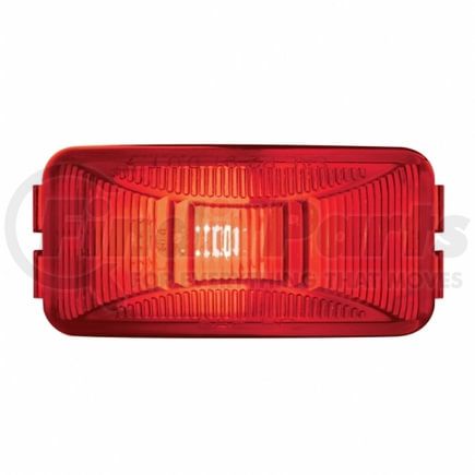 United Pacific 30145 Clearance/Marker Light - Incandescent, Red/Polycarbonate Lens, with Rectangle Design, 1 Bulb, 2 Female Terminals