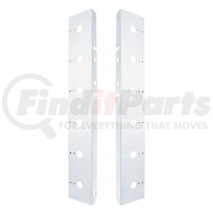 United Pacific 30988-1 Light Bar Bracket - Air Cleaner Bracket Only, Front, Stainless, 12 Light Cut-Outs, for Peterbilt