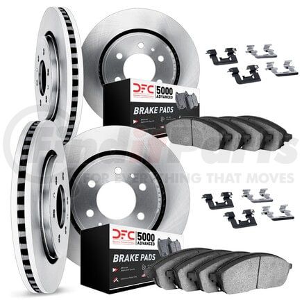 Dynamic Friction Company 6514-48027 Brake Rotor with 5000 Brake Pads and Hardware Kit