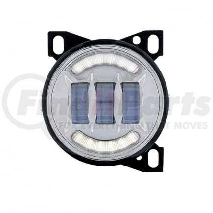 United Pacific 36605 Fog Light - 4.25" Chrome Round, LED, with LED Position Bar, for PB 579/587 and KW T660 Series