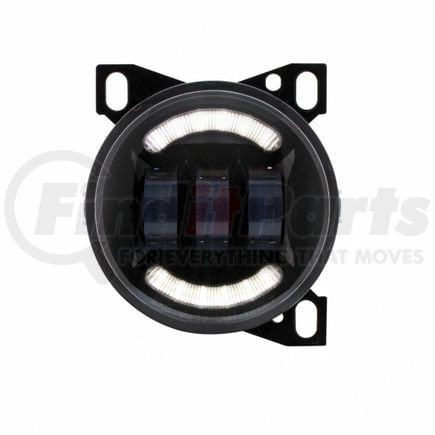 United Pacific 36606 Fog Light - 4.25" Black Round, LED, with LED Position Bar, for PB 579/587 and KW T660 Series