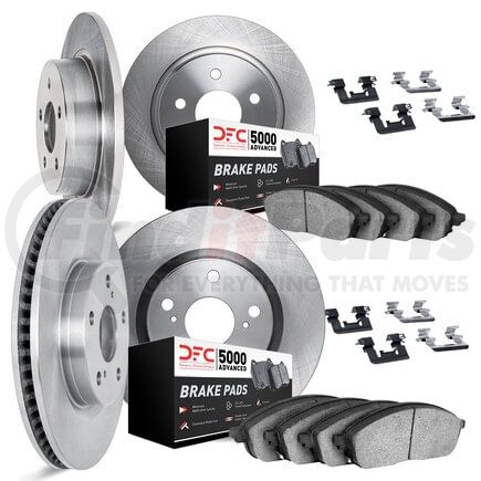 Dynamic Friction Company 6514-75008 Brake Rotor with 5000 Brake Pads and Hardware Kit