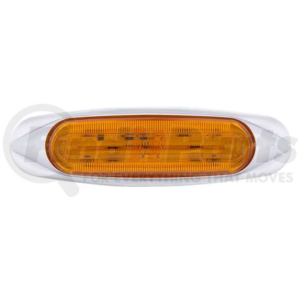 United Pacific 36815 Clearance/Marker Light - 4 LED LightTrack, Amber LED/Amber Lens, With Chrome Bezel