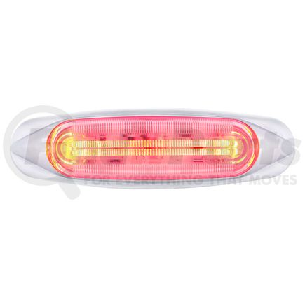 United Pacific 36818 Clearance/Marker Light - 4 LED LightTrack, Red LED/Clear Lens, With Chrome Bezel