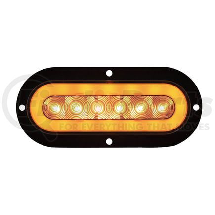 United Pacific 36956 Turn Signal Light - 22 LED 6" Oval Flange Mount "Glo", Amber LED/Clear Lens