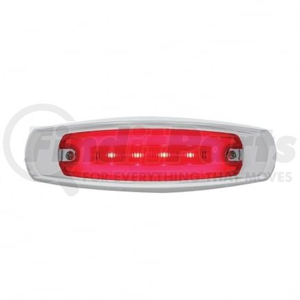 United Pacific 36981 Clearance/Marker Light - "Glo" Light, Red LED/Red Lens, Rectangle Design, with Bezel, 16 LED