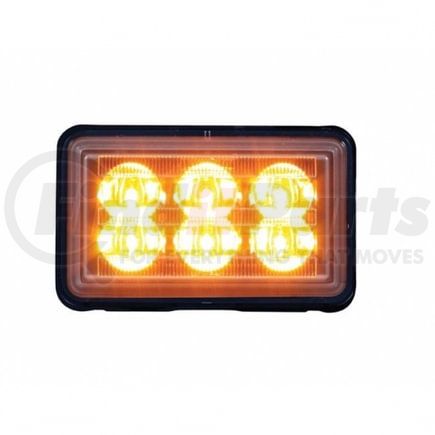 United Pacific 37158B Multi-Purpose Warning Light - 6 High Power LED Rectangular Warning Light, with Bracket, Amber LED