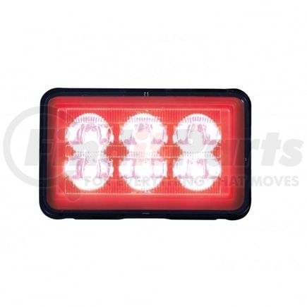 United Pacific 37160B Multi-Purpose Warning Light - 6 High Power LED Rectangular Warning Light, with Bracket, Red LED