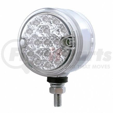 United Pacific 37484 Marker Light - Reflector, Double Face, LED, Assembly, Dual Function, 15 LED, Clear Lens/Amber LED, Chrome-Plated Steel, 3" Lens, Round Design