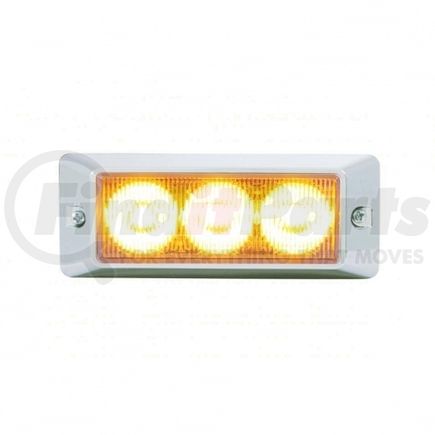 United Pacific 37627 Multi-Purpose Warning Light - High Power Warning Light, with Chrome Bezel and Amber LED's