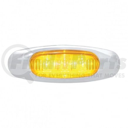 United Pacific 37647 Clearance/Marker Light, Amber LED/Amber Lens, with Chrome Bezel, 3 LED