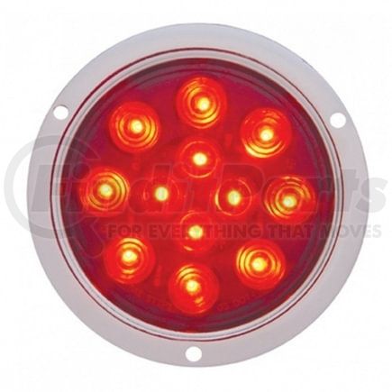 United Pacific 38061B Brake / Tail / Turn Signal Light - Bulk, 4" Round Flange Mount Light, 12 LED, Red LED/Lens