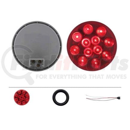 United Pacific 38112BRK Brake/Tail/Turn Signal Light - 12 LED 4", Kit, Red LED/Red Lens