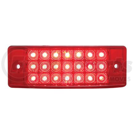 United Pacific 38257 Clearance Light - Reflector Rectangular Light, 21 LED, Red LED/Lens