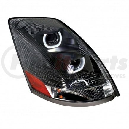 United Pacific 31269 Blackout Projection Headlight with White LED Light Bar for 2003-2017 Volvo VN/VNL - Passenger Side